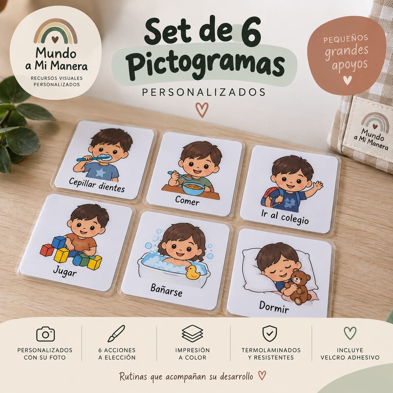 Set de 6 Pictogramas Personalizados
